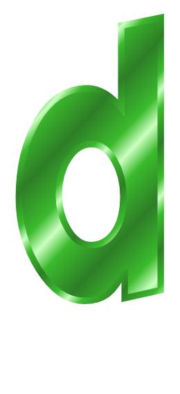 green metal letter d - /signs_symbol/alphabets_numbers ...