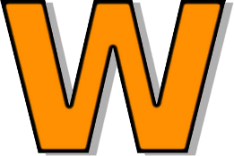 lowercase W orange