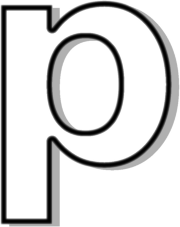 lowercase P outline