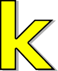 lowercase K yellow