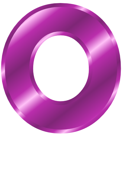 purple metal letter capitol O