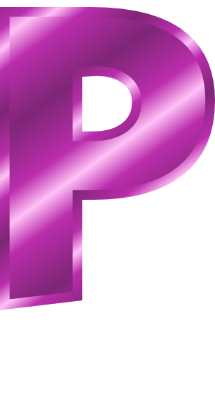 purple metal letter capitol P