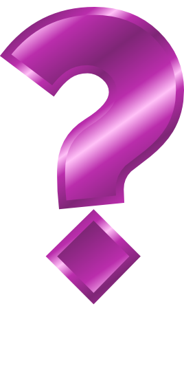purple metal question mark