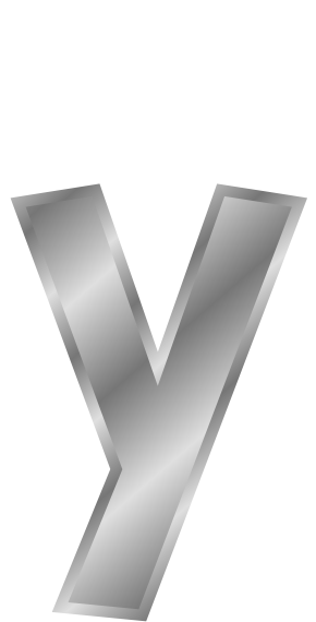 silver letter y