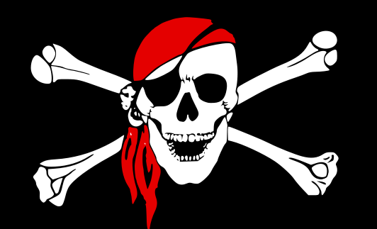 pirate skull and bones flag