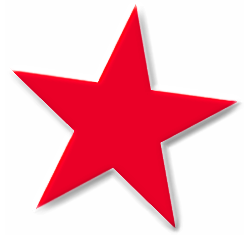 basic 5 point red star beveled