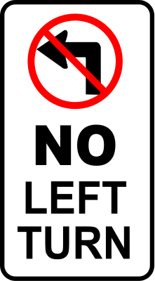 sign no left turn