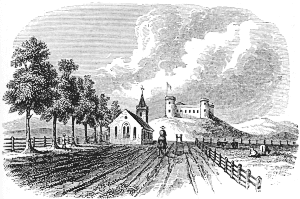 Dutch fort and English church near Albany 1600s