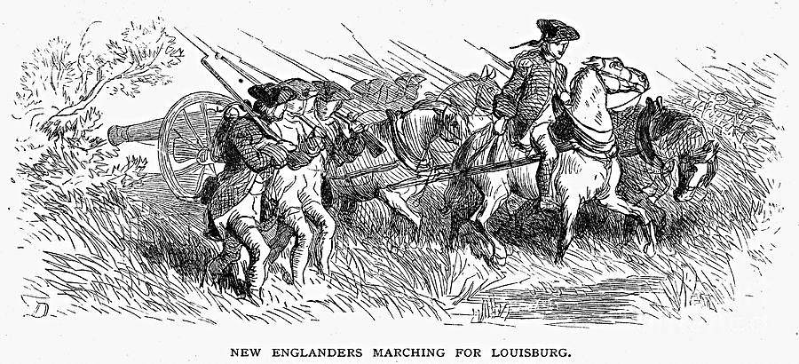 New Englanders marching to Louisburg
