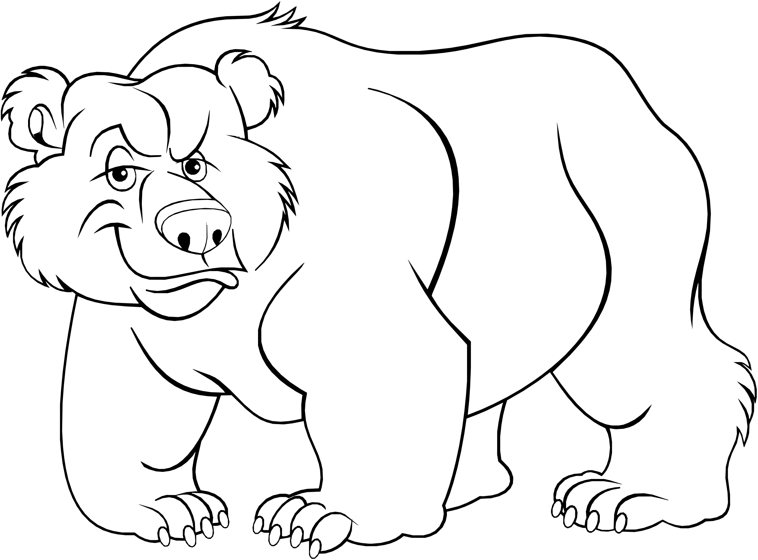Bear-cartoon-grumpy-outline
