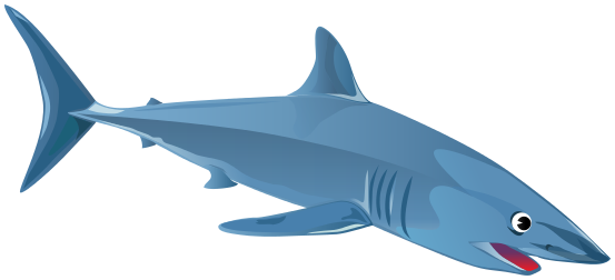 blue shark clipart