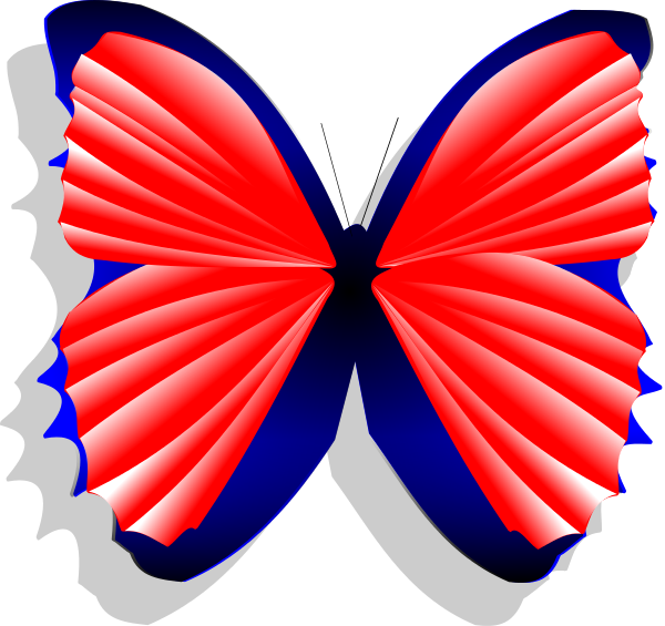 butterfly red blue