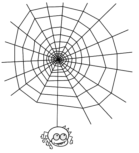 goofy spider with web