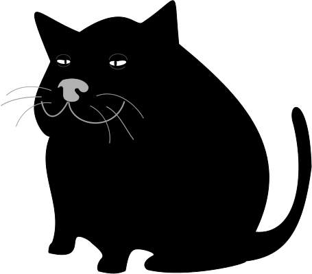 fat black cat