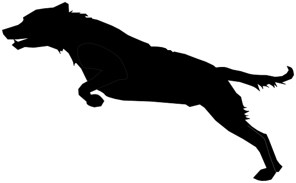 dog jumping silhouette