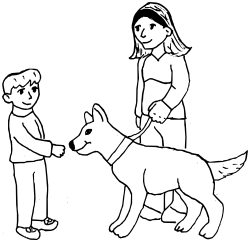 petting a dog