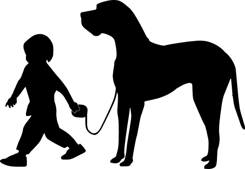 boy-walking-big-dog-silhouette