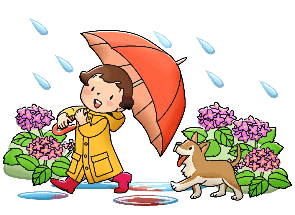 girl-walk-dog-in-rain