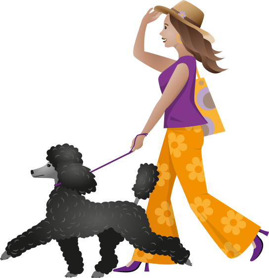 lady-walking-poodle