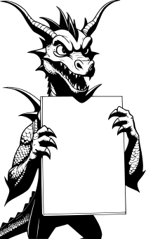 dragon-holding-blank-sign