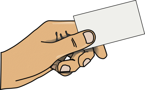 hand with blank card