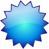 glossy button blank blue starburst