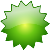 glossy button blank green starburst