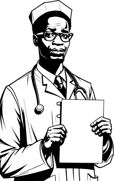 african-doctor-holding-blank-paper