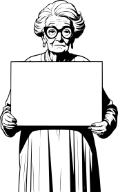 old-woman-holding-blank-sign