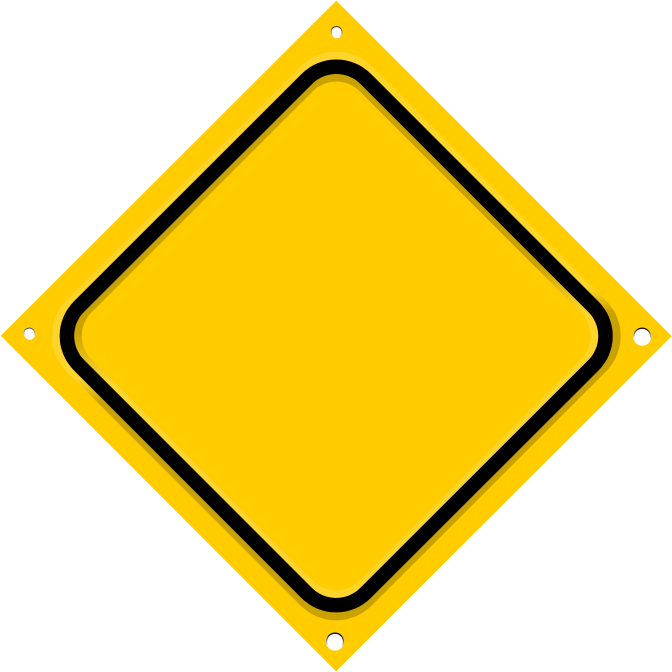 road sign diagonal blank