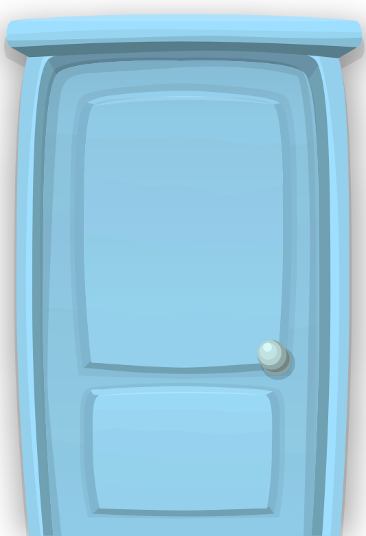 powder blue door