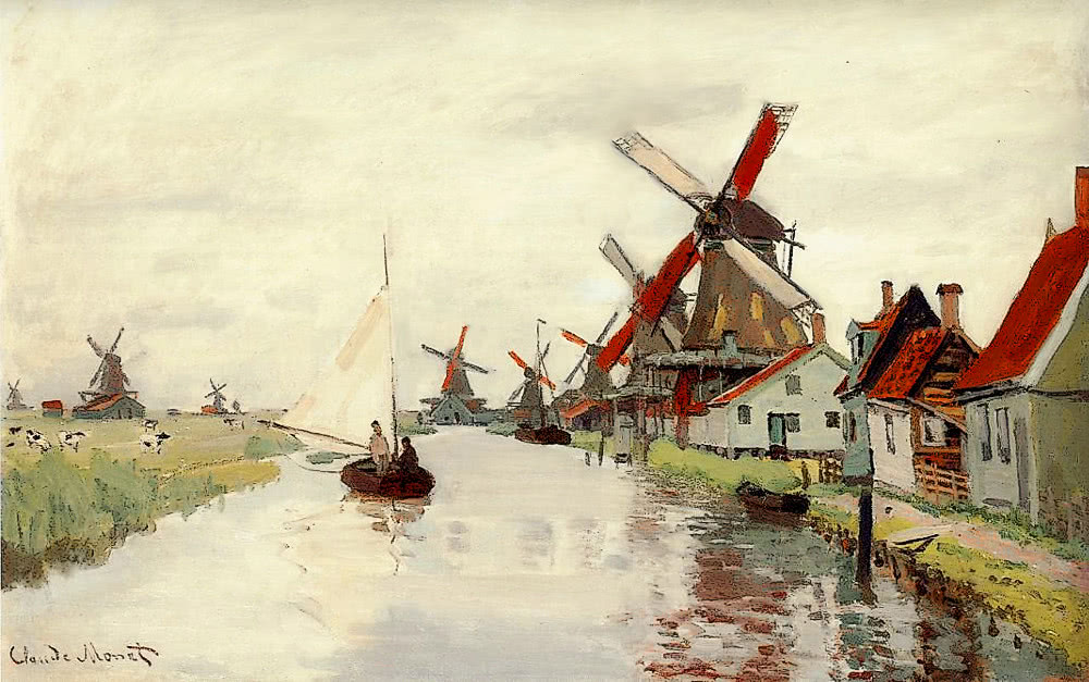 windmill in Holland  Monet