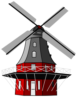 windmill wooden red