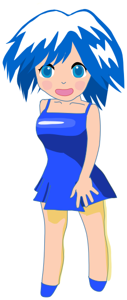anime girl blue hair