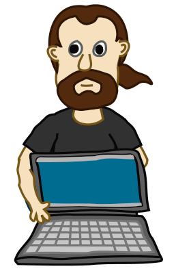 character showing Laptop