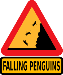 falling penguins text