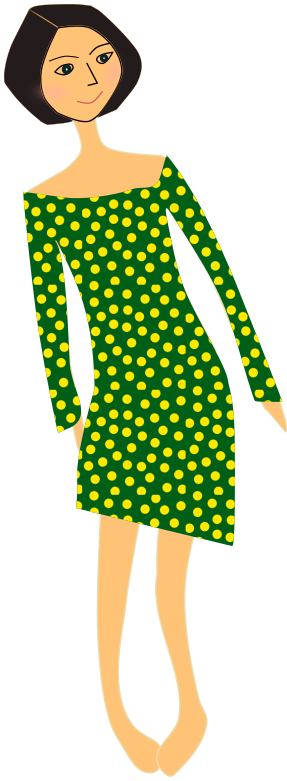 girl in dress polka dots