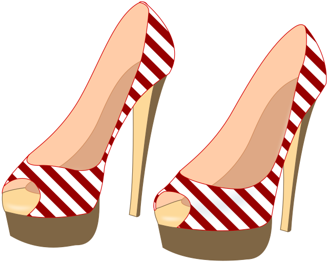 high heels striped