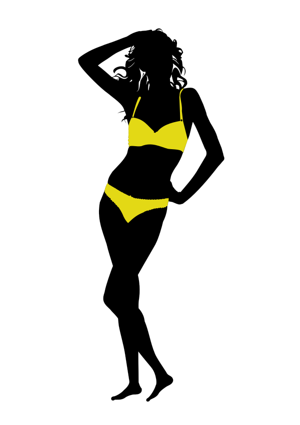 yellow-bikini-lady-silhouette
