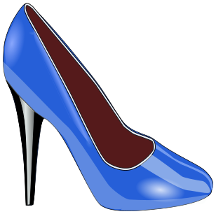 high heel glossy blue