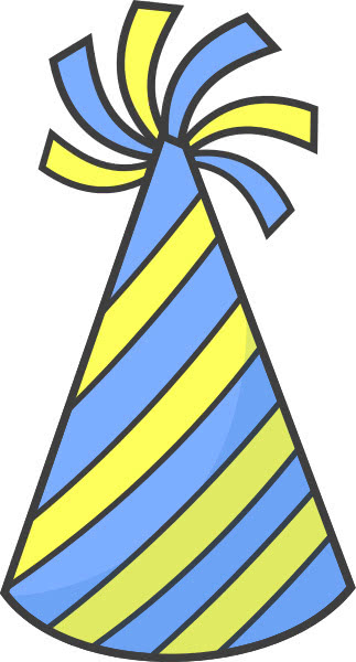 Download birthday hat striped blue yellow - /holiday/birthday ...