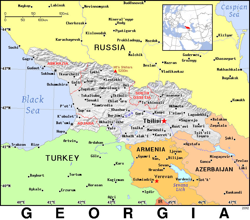 Карта грузии подробная на русском. Грузия на карте.