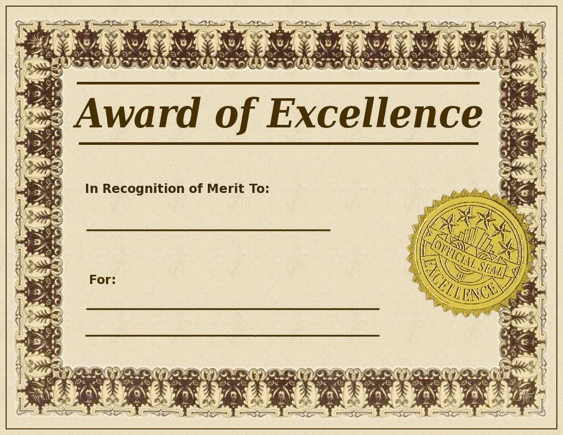 award certificate w stamp
