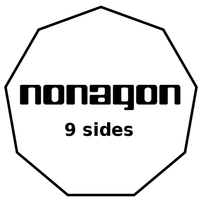 nonagon 9 sides with label