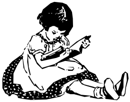 girl reading on floor