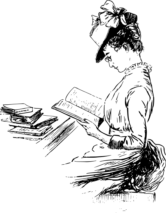 lady reading prim