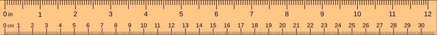 ruler inches centimeters solid