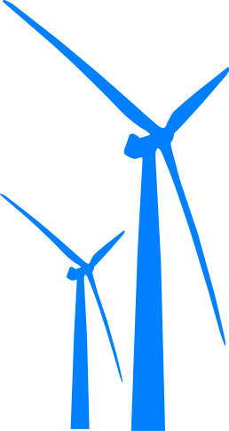 wind turbines blue