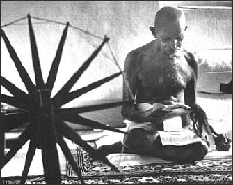 Ghandi making clothes