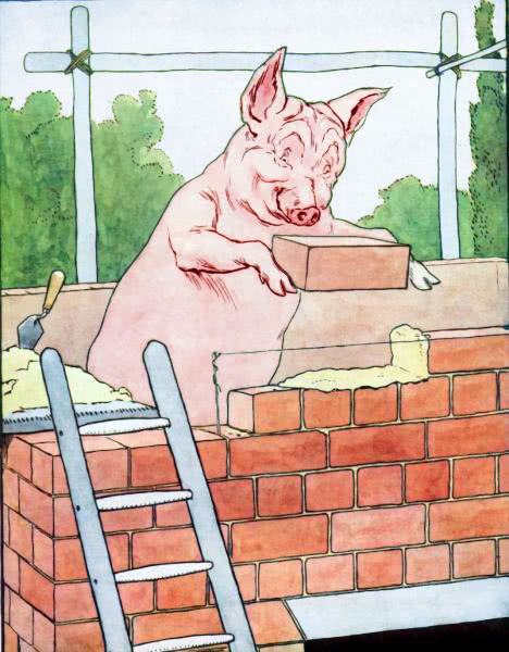 three little pigs  third pig builds a house